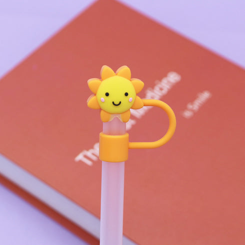 Cute Cartoon Silicone Straw Cap Dust PlugTumbler Straw Toppers for Tumblers, Dust-Proof Drinking Straw Caps for Reusable Straws Tips